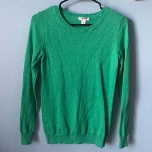 green sweater